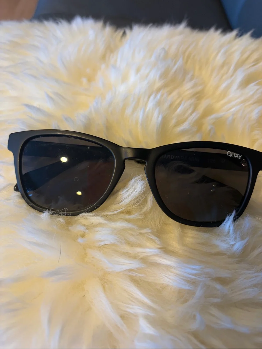 Quay Australia Black Matte Cat-Eye Sunglasses